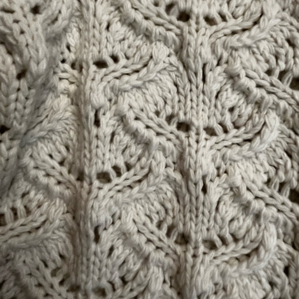 Zara Macrame Knit Cardigan Crochet Lady Jacket Cardigan Ecru cream nwot - Picture 7 of 10